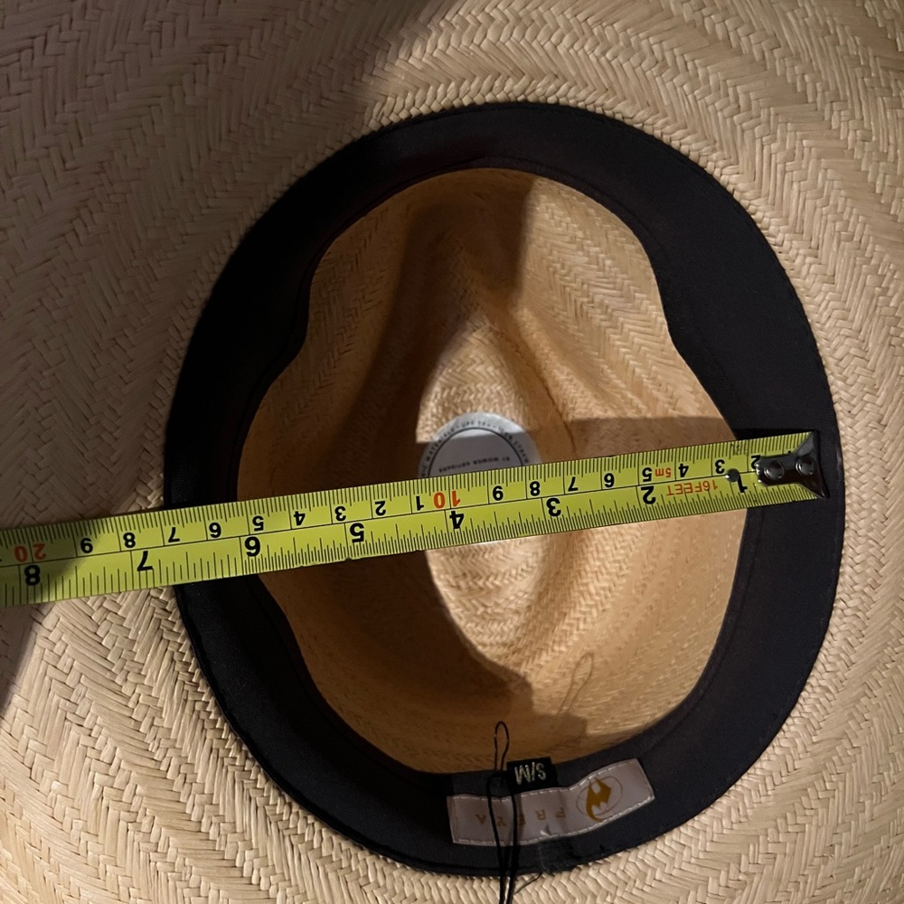 Freya S/M Women's Beige Straw Wheat Wide Brim Sun Hat 💖NWT - Picture 10 of 10